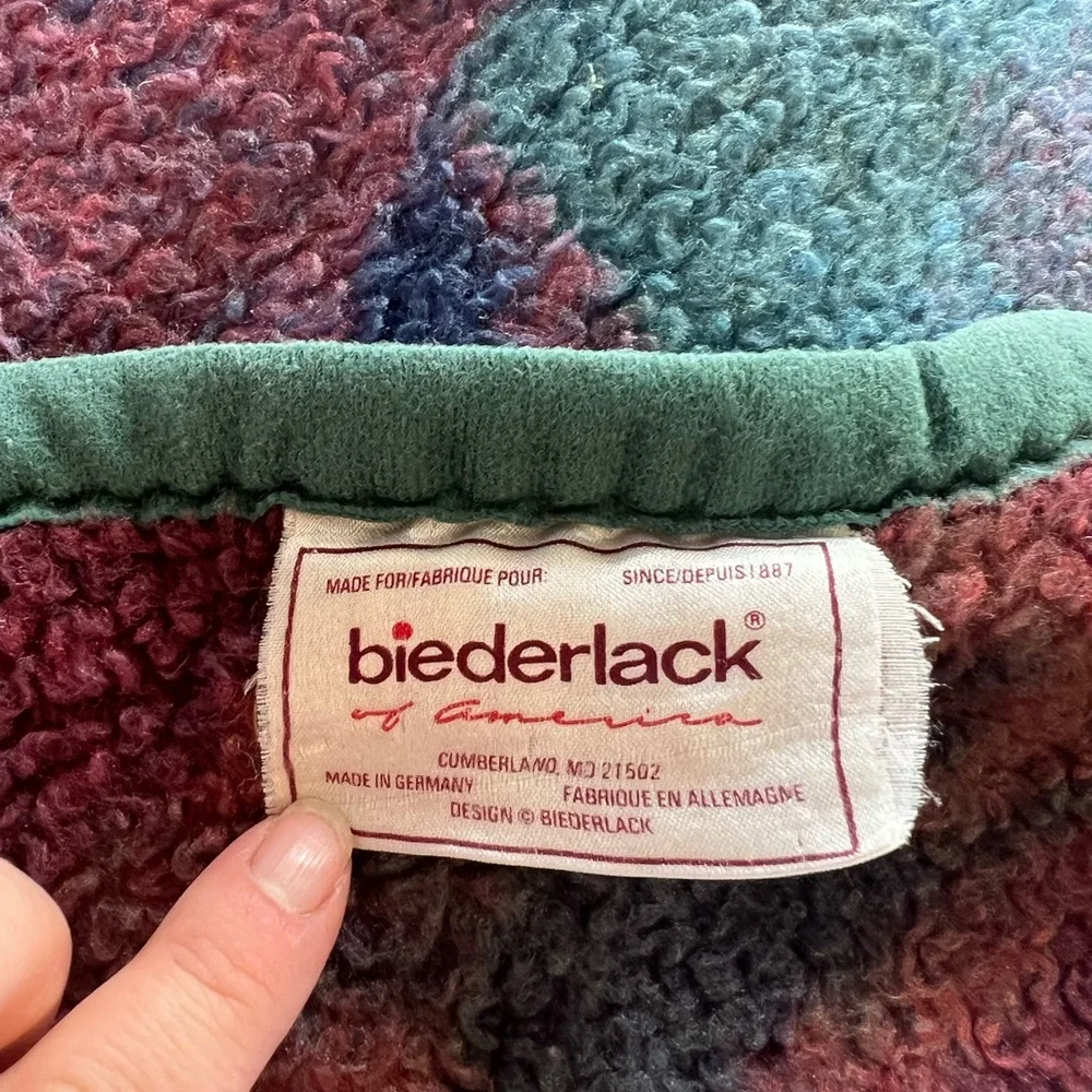 Vintage Biederlack blanket Reversible abstract pattern
